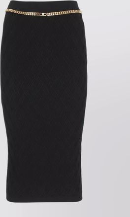 Elisabetta Franchi ribbed high-rise midi pencil skirt