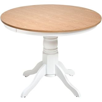 Beliani Beliani - Tavolo da pranzo rotondo in legno di frassino con piedistallo 100 cm Akron