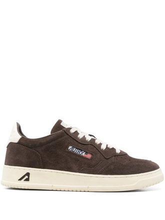 【関税&送料込】Autry Dark Brown Calf Hair Medalist Sneakers AUTRY Brown Medalist Low Sneakers Autry