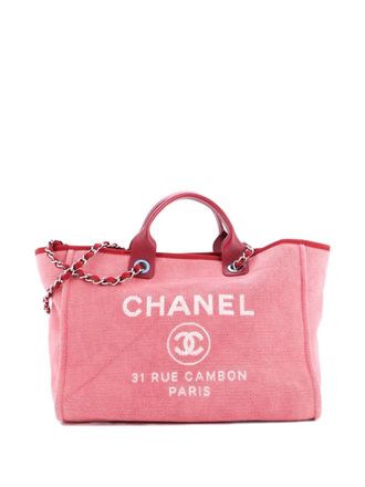 Chanel Deauville Canvas Medium tote bag - Rood