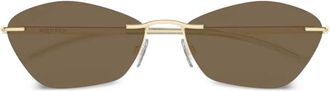 Alexander McQueen Eyewear Zonnebril met randloos montuur - Goud