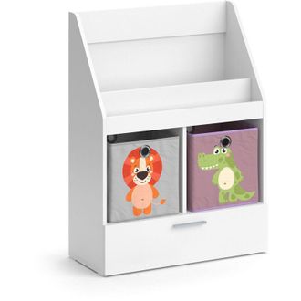 Vicco Estanter&iacute;a Infantil Luigi, Blanco, 72 X 96.2 Cm Con Caj&oacute;n Y 2 Cajas Plegables Opt.4 Vicco