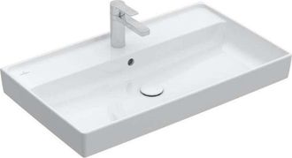 Villeroy & Boch Collaro, Encimeras De Lavabo, 800 X 470 Mm, Rectangular, Dise&ntilde;o Registrado, Modelo De Suelo, Para Grifer&iacute;a De 3 Orificios, Orificio Central Perforado,