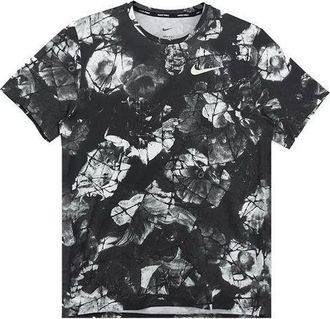 Nike Mens Nike Pro Dri-FIT Color Block Printing Short Sleeve Black T-Shirt DQ5422-010