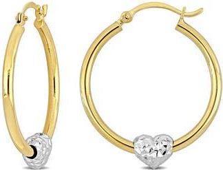 Delmar Heart Charm Hoop Earrings in Gold at Nordstrom Rack