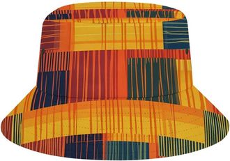 Generic Kente Cloth African Ashanti Ethnic Pattern Bucket Hat for Men & Women Wide Brim UV Protection Fishing Hats