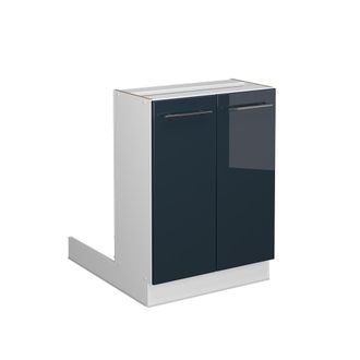Vicco Isla De Cocina Fame-line, Azul Oscuro Alto Brillo, 60 Cm Sin Encimera