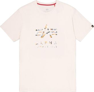 Alpha Industries T-Shirt ALPHA INDUSTRIES Camo Puff Print T-Shirt, Herren, Gr. XXL, weiss (jet stream wei&szlig;), Obermaterial: 100% Baumwolle, Shirts T-Shirt