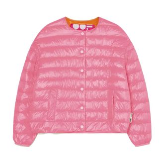 OOF Wear Winter Jackets, female, Pink, L, Pink Nylon Jacket Lightweight Stylish