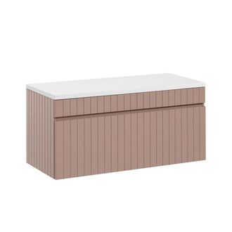 Petits Meubles Mueble bajo lavabo 100 cm encimera tableros mdf y laminados rosado