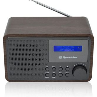 Roadstar Hra-700d+/wd Radio Port&aacute;til Digital Vintage Dab/ Dab+/ Fm, Conectado A La Red O A Pilas, Despertador Dual Madera