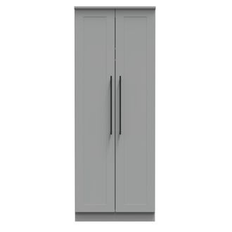 Welcome Furniture Harrow Ready Assembled 2 Door Wardrobe in Dusk Grey - Welcome Furniture | TJ Hughes