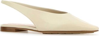 Bottega Veneta Womens Sofia Flat Beige Leather