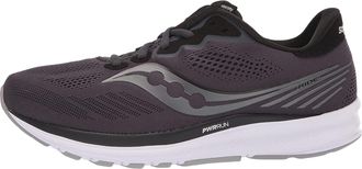 Saucony Mens Ride 14 Running Shoe, Charcoal/Black, 10.5 UK