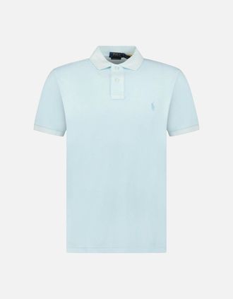Polo Ralph Lauren Mens Polo Ralph Lauren Custom Slim Fit Mesh Polo Shirt in Sky - Blue - Size: 42