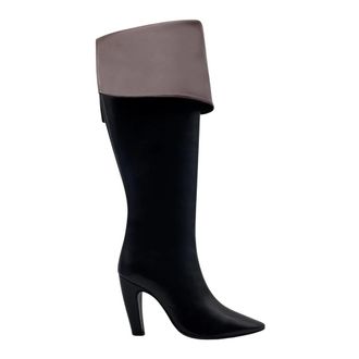 Gia Borghini Louise Boot - Dames - Laarzen met Hak - Zwart - 39 EU - Leer - Schoenen