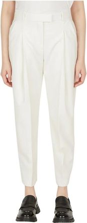 Alexander McQueen Broeken, Dames, Wit, S, Wol, Exaggerated Pleat Tailored Broeken