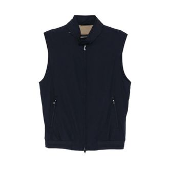 Corneliani Vests, male, Blue, Size: 2XL Technical Poplin Gilet