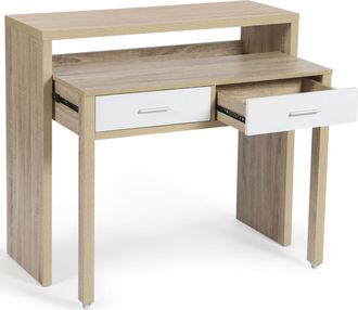 IDMarket Idmarket - Scrivania Allungabile Max In Faggio E Bianco
