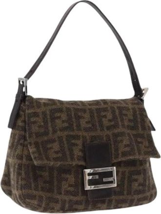 Fendi Pre-owned Vintage Zucca Canvas Shoulder Bag - Dames - Vintage Schoudertas - Bruin - ONE Size - Wol - Vintage