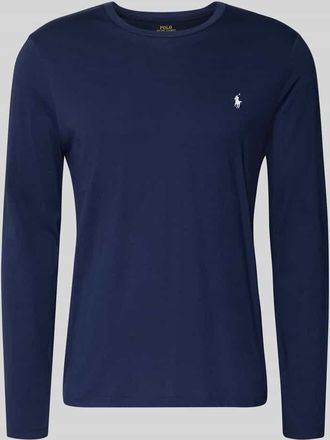 Ralph Lauren Longsleeve aus Baumwolle mit Label-Stitching in Marine, Gr&ouml;&szlig;e XXL