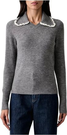 Twinset Su&eacute;ter de punto con cuello en V - Knitwear - Mujer - Gris - XS