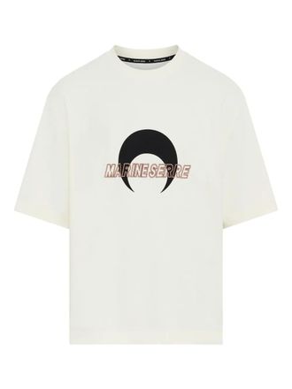 Marine Serre logo-print crew-neck T-shirt - White