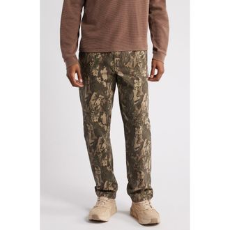 BP. Camo Relaxed Fit Stretch Canvas Workwear Pants in Olive Camo Branch at Nordstrom, Size 32