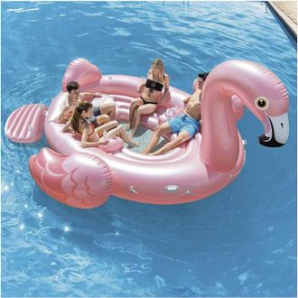 Trade Shop Trade Shop - Partido Flamenco Inflable Gigante 422 X 373 X 185 Cm Piscina De Mar 4 Asientos