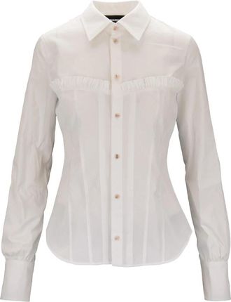 Dsquared2 Klassiek overhemd met knoopsluiting - Dames - Overhemden - Wit - XS - Katoen - Overhemden