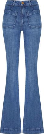 Seafarer Flare Denim Jeans With Patch Pockets