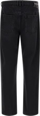 Balmain Embroidered Logo Denim Jeans - black