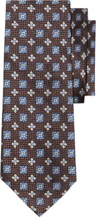 Brooks Brothers Micro Effect Silk Tie - Heren - Stropdassen - Bruin - ONE Size - Accessoires