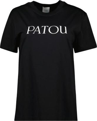 Patou Biologisch Katoen Ronde Hals T-shirt - Dames - T-shirts - Zwart - M - Katoen - Tops