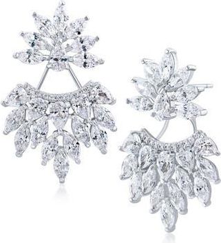 Kenneth Jay Lane Cubic Zirconia Cluster Drop Earrings in Clear/Silver at Nordstrom Rack