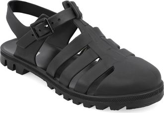Mia Jelly Fisherman Sandal in Black at Nordstrom, Size 10