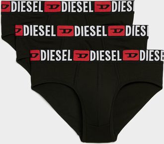 Diesel Mens Red-waist stretch briefs Cotton 3-pack