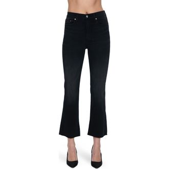 Pistola Denim Lennon Raw Hem High Waist Crop Bootcut Jeans in Black Stone at Nordstrom Rack, Size 24