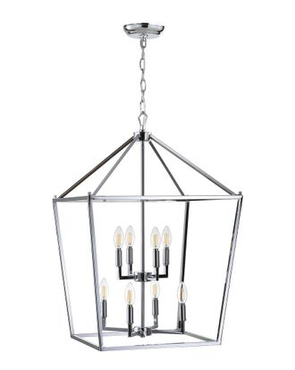 Jonathan Y Designs Jonathan Y 8-Light Pagoda Chrome Pendant