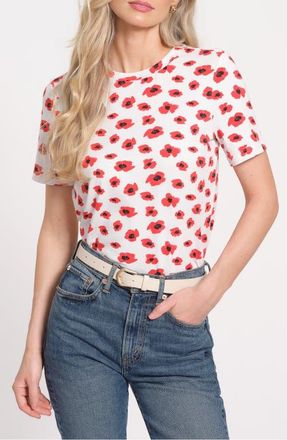 Isaac Mizrahi New York Striped Crewneck T-Shirt in White/red at Nordstrom, Size X-Small