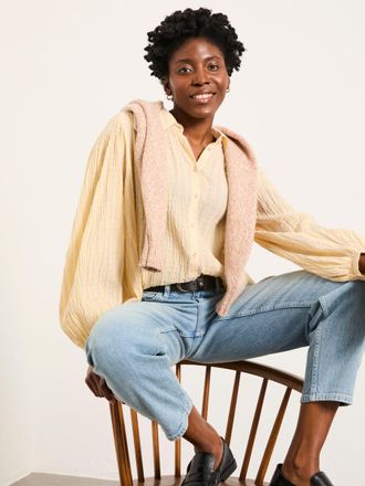 Fat Face FatFace Ebby Yellow Petite Stripe Blouse