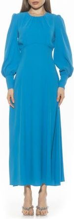 Alexia Admor Yesenia Long Sleeve Empire Waist Maxi Dress in Cerulean at Nordstrom Rack, Size 10