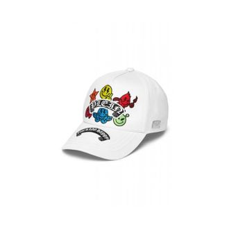 Philipp Plein Baseball Cap Smile - unisex - Petten - Beige - ONE Size - Katoen - Accessoires