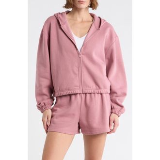Zella Feather Fleece Zip Hoodie in Pink Nostalgia at Nordstrom Rack, Size X-Large