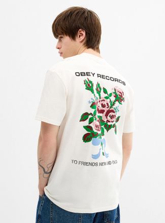 Obey Mens Flower bouquet graphic T-shirt