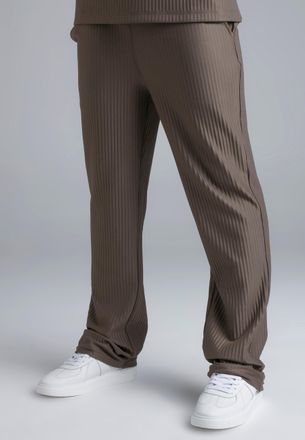 Siksilk Mens Brown Plisse Track Pants XXL