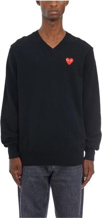 Comme Des Gar&ccedil;ons V-Neck Logo Tee - Heren - Sweatshirts - Zwart - L - Hoodies & sweatvesten