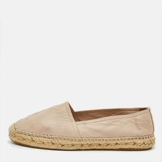 Saint Laurent Saint Laurent Cassandra Size 36.5 Cream Leather Espadrille Flats