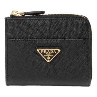Prada (WMNS) PRADA SS26 Small Saffino Leather Zipper Wallet Black 1ML060-QHH-F0002
