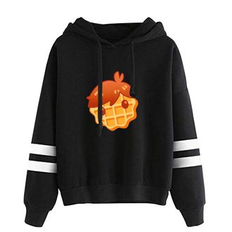 Generic Grian Waffle Head Dream Team SMP Fashion Mens Hoodie Casual Loose Tracksuit (Black,M)